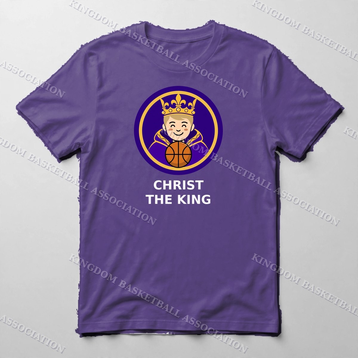Christ The King Tee — Tee in Purple with the printed design
