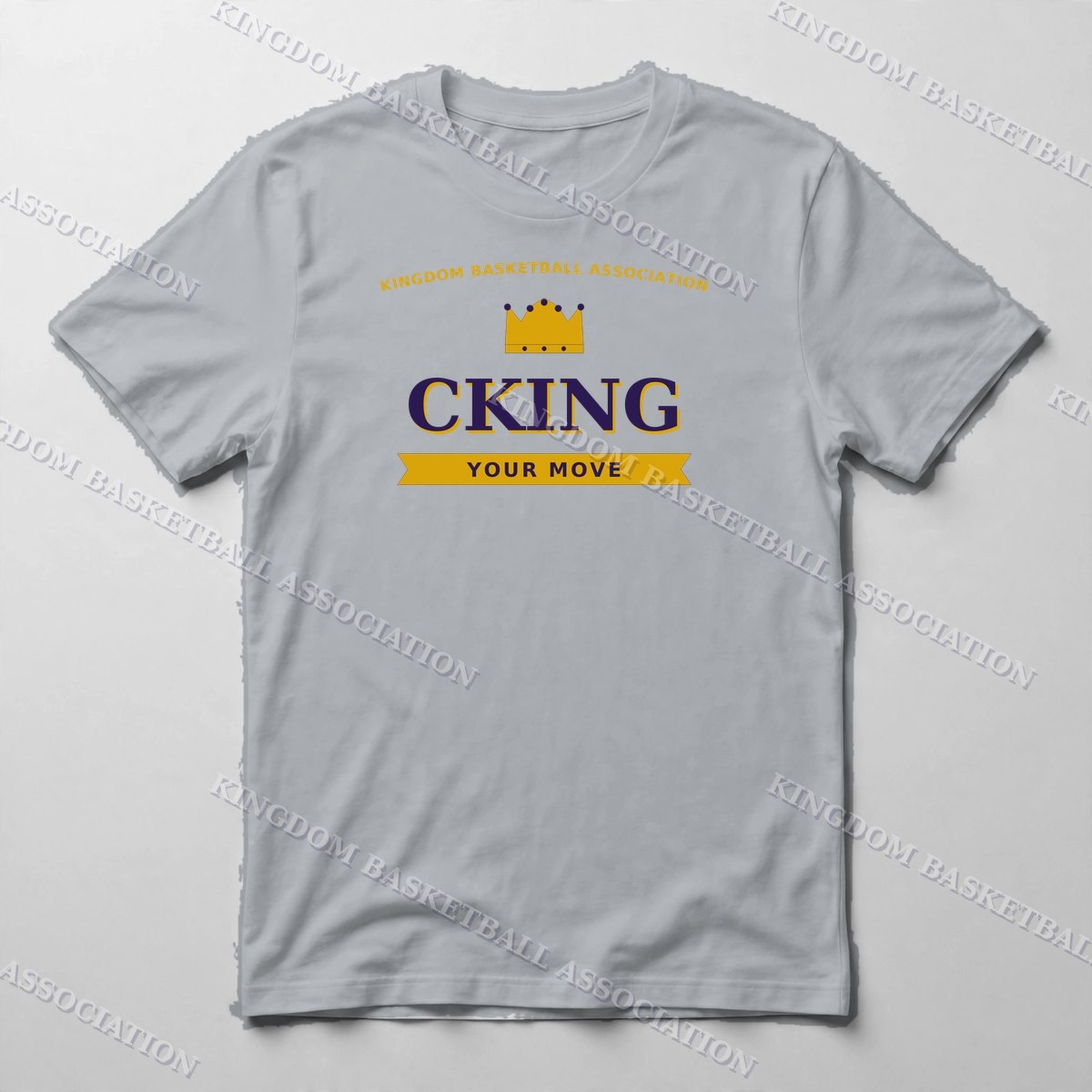 CKING Banner Tee — Tee in Sport Grey with the printed design