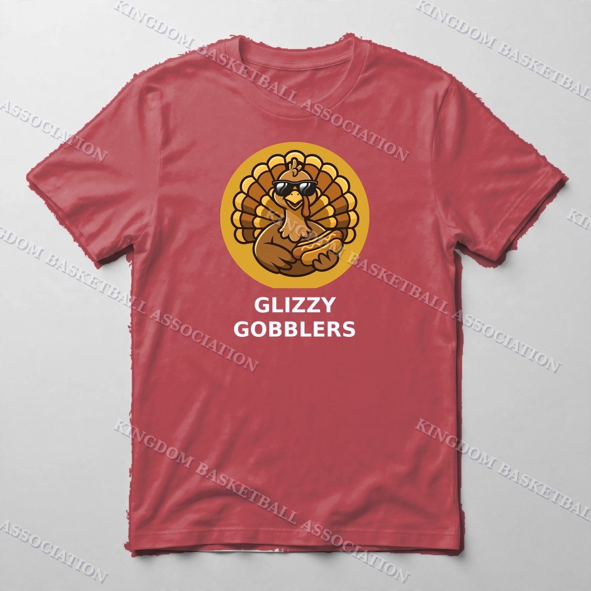 Glizzy Gobblers Tee — Tee in Red with the printed design