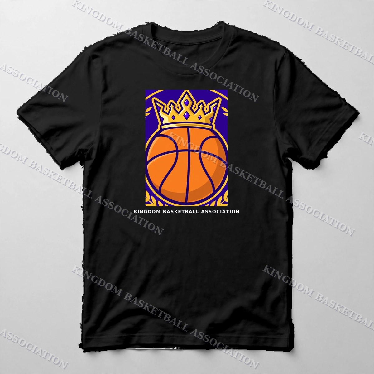 Crown & Ball Icon Tee — Tee in Black with the printed design