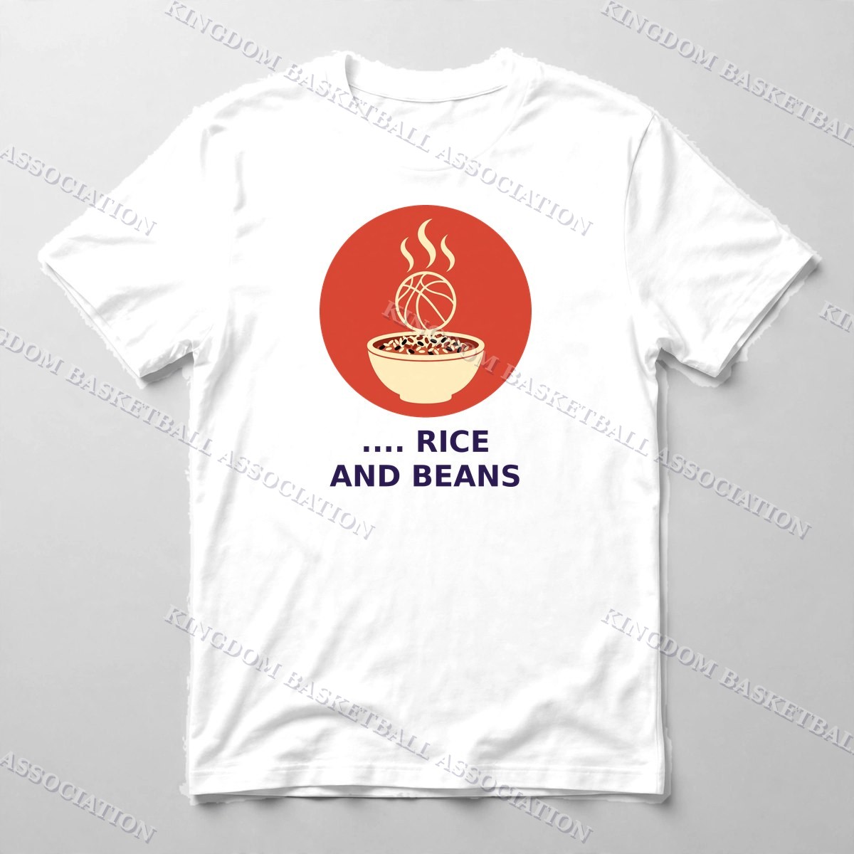 .... Rice and Beans Tee — Tee in White with the printed design