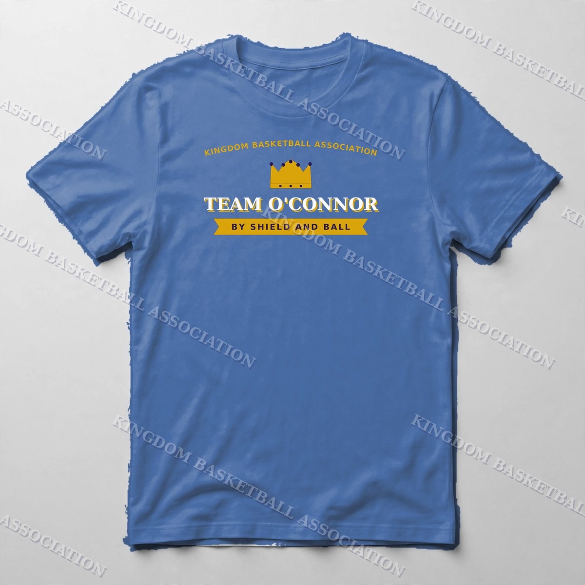 Team O'Connor Banner Tee — Tee in Royal Blue with the printed design