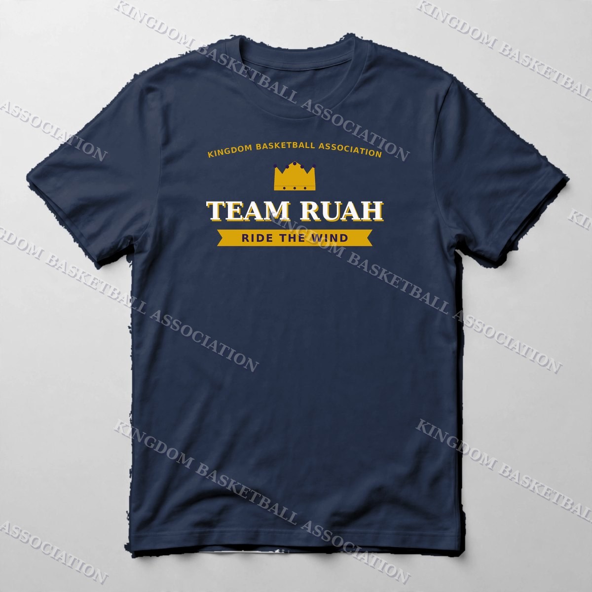 Team Ruah Banner Tee — Tee in Navy with the printed design