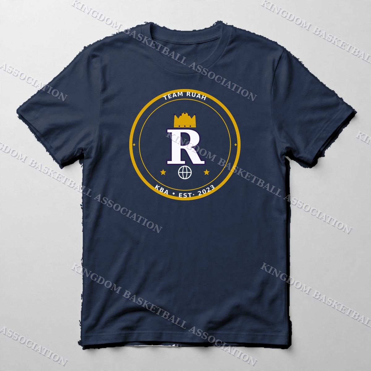 Team Ruah Monogram Tee — Tee in Navy with the printed design