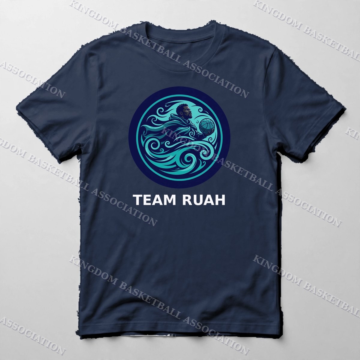 Team Ruah Tee — Tee in Navy with the printed design